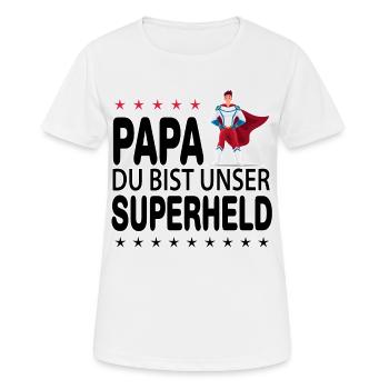 Papa Der Superheld - Frauen T-Shirt atmungsaktiv - Weiß - Vorne - AI Model Female 172 dark (172cm)