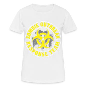 L'équipe d'intervention contre les épidémies de zombies Anti Zombie - T-shirt respirant Femme - blanc - Devant - AI Model Female 172 dark (172cm)
