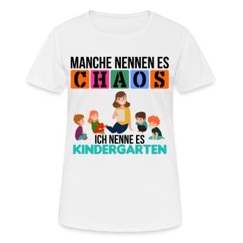 Chaos im Kindergarten - Frauen T-Shirt atmungsaktiv - Weiß - Vorne - AI Model Female 172 dark (172cm)