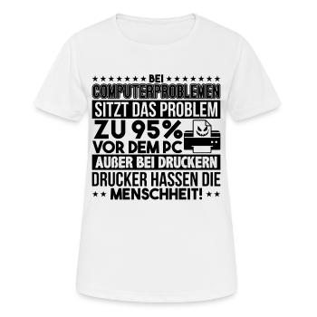 Computerprobleme Informatiker - Frauen T-Shirt atmungsaktiv - Weiß - Vorne - AI Model Female 172 dark (172cm)