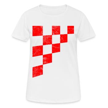 Kroatien Schachbrett Flagge - Frauen T-Shirt atmungsaktiv - Weiß - Vorne - AI Model Female 172 dark (172cm)