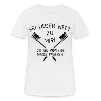 Zahnarzt Geschenk - Frauen T-Shirt atmungsaktiv - Weiß - Vorne - AI Model Female 172 dark (172cm)