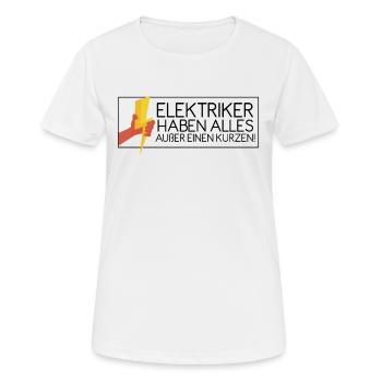 Elektriker Elektromeister Handwerker - Frauen T-Shirt atmungsaktiv - Weiß - Vorne - AI Model Female 172 dark (172cm)