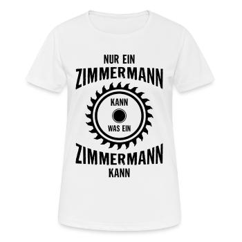 Zimmermann - Frauen T-Shirt atmungsaktiv - Weiß - Vorne - AI Model Female 172 dark (172cm)