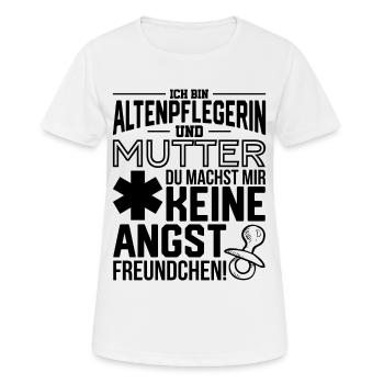 Altenpflegerin und Mama - Frauen T-Shirt atmungsaktiv - Weiß - Vorne - AI Model Female 172 dark (172cm)