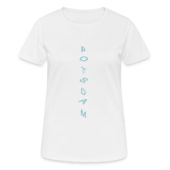 Potsdam - Frauen T-Shirt atmungsaktiv - Weiß - Vorne - AI Model Female 172 dark (172cm)