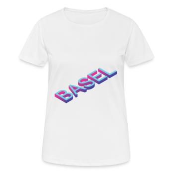 Basel - Frauen T-Shirt atmungsaktiv - Weiß - Vorne - AI Model Female 172 dark (172cm)