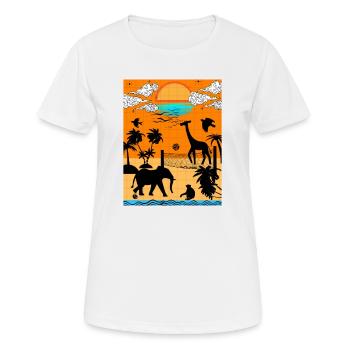 Volleyball Safari _animaux Volleyball spielen - Frauen T-Shirt atmungsaktiv - Weiß - Vorne - AI Model Female 172 dark (172cm)