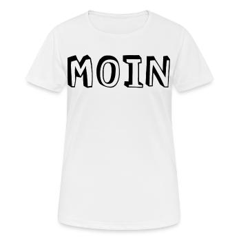 Moin Begrüßung Geschenkideen - Frauen T-Shirt atmungsaktiv - Weiß - Vorne - AI Model Female 172 dark (172cm)