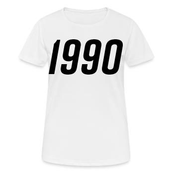 1990 Année de naissance Cadeau - T-shirt respirant Femme - blanc - Devant - AI Model Female 172 dark (172cm)