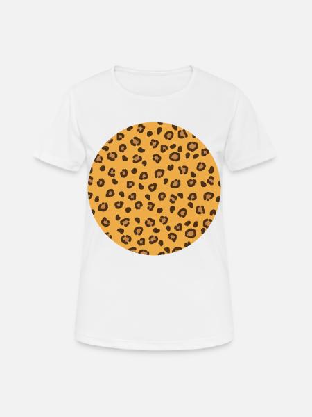 Kreis Leopard Muster - Frauen T-Shirt atmungsaktiv - Weiß