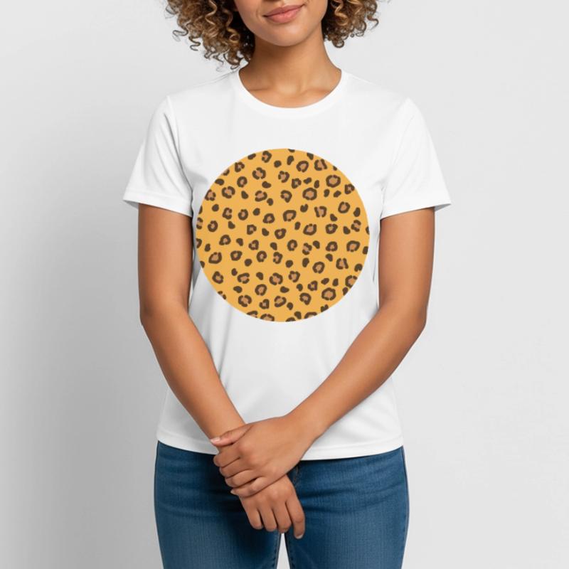 Circle Leopard Pattern Women's Breathable T-Shirt