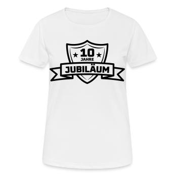 10 Jahre Jubiläum Geschenk - Frauen T-Shirt atmungsaktiv - Weiß - Vorne - AI Model Female 172 dark (172cm)