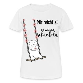 Mir reichts ich geh schaukeln - alpaka - Frauen T-Shirt atmungsaktiv - Weiß - Vorne - AI Model Female 172 dark (172cm)