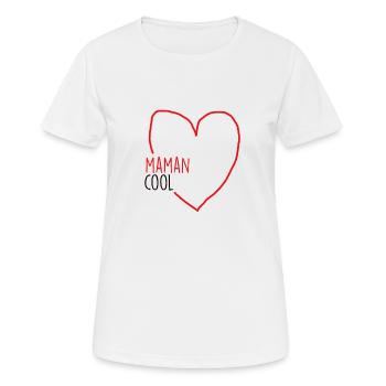 maman cool - T-shirt respirant Femme - blanc - Devant - AI Model Female 172 dark (172cm)