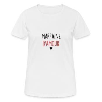 marraine damour - T-shirt respirant Femme - blanc - Devant - AI Model Female 172 dark (172cm)