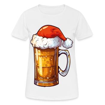 Weihnachten Bier Bierkrug Weihnachtsbier Prost - Frauen T-Shirt atmungsaktiv - Weiß - Vorne - AI Model Female 172 dark (172cm)