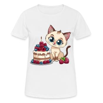 Tarte au chat Gâteau Bec sucré Grignotage Cuisson Sucré - T-shirt respirant Femme - blanc - Devant - AI Model Female 172 dark (172cm)