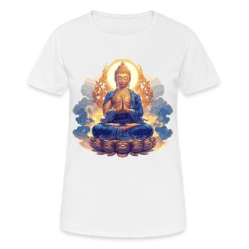 Bouddha Bouddhisme Religion Méditation spirituelle - T-shirt respirant Femme - blanc - Devant - AI Model Female 172 dark (172cm)