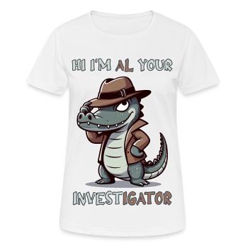 Hi, I'm Al your Investigator - Frauen T-Shirt atmungsaktiv - Weiß - Vorne - AI Model Female 172 dark (172cm)