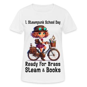 First Steampunk School Day - Women's Breathable T-Shirt - white - Front - AI Model Female 172 dark (172cm)