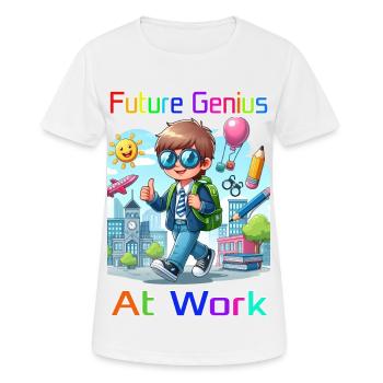Future Genius at work - Frauen T-Shirt atmungsaktiv - Weiß - Vorne - AI Model Female 172 dark (172cm)
