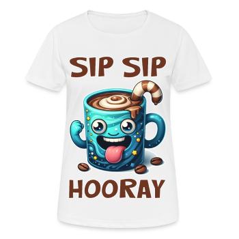 Sip Sip Hourra / Hipp Hipp Hurra - T-shirt respirant Femme - blanc - Devant - AI Model Female 172 dark (172cm)