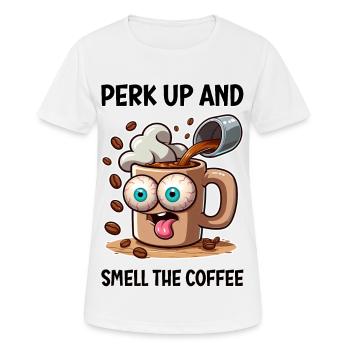 Revigorez-vous et sentez l’odeur du café - T-shirt respirant Femme - blanc - Devant - AI Model Female 172 dark (172cm)
