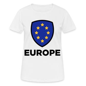 Die Unionsflagge von Europa - Frauen T-Shirt atmungsaktiv - Weiß - Vorne - AI Model Female 172 dark (172cm)