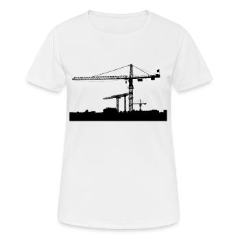Kran Baustelle - Frauen T-Shirt atmungsaktiv - Weiß - Vorne - AI Model Female 172 dark (172cm)