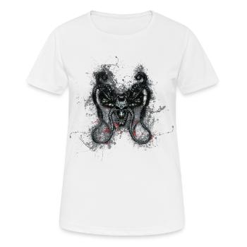 Gothic Monster Skull Paint Splatter Art - Women's Breathable T-Shirt - white - Front - AI Model Female 172 dark (172cm)