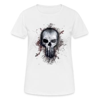 Skull Skull Death Gothic Paint Splatter Art - Women's Breathable T-Shirt - white - Front - AI Model Female 172 dark (172cm)