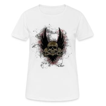 Skull Death Paint Splatter Art - Women's Breathable T-Shirt - white - Front - AI Model Female 172 dark (172cm)