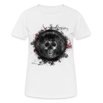 Gothic Death Skull Paint Splatter Art - Women's Breathable T-Shirt - white - Front - AI Model Female 172 dark (172cm)