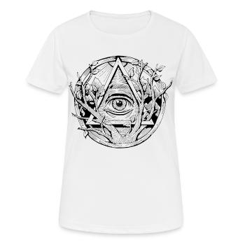 Allsehendes Auge | Auge der Vorsehung - Frauen T-Shirt atmungsaktiv - Weiß - Vorne - AI Model Female 172 dark (172cm)