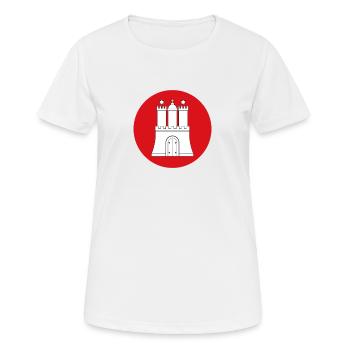 Hamburg Hanseatic City port flag flag - Women's Breathable T-Shirt - white - Front - AI Model Female 172 dark (172cm)