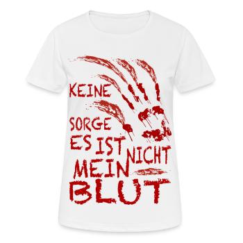 Blutige Hand, keine Sorge es ist nicht Mein Blut - Frauen T-Shirt atmungsaktiv - Weiß - Vorne - AI Model Female 172 dark (172cm)
