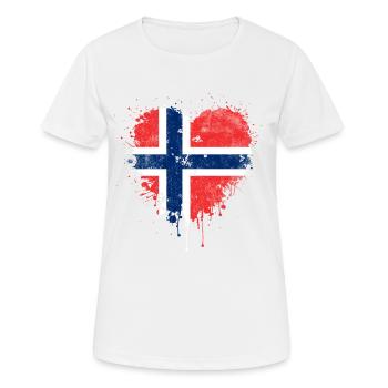 Norwegen Flagge Herz - Frauen T-Shirt atmungsaktiv - Weiß - Vorne - AI Model Female 172 dark (172cm)