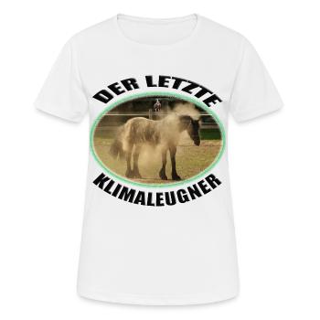 Pferd Staub; Klimawandel; Staubiges Pferd Paddock - Frauen T-Shirt atmungsaktiv - Weiß - Vorne - AI Model Female 172 dark (172cm)