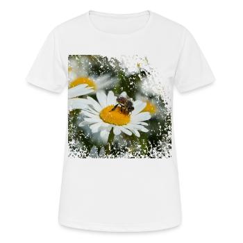 Une abeille recueille le pollen - T-shirt respirant Femme - blanc - Devant - AI Model Female 172 dark (172cm)