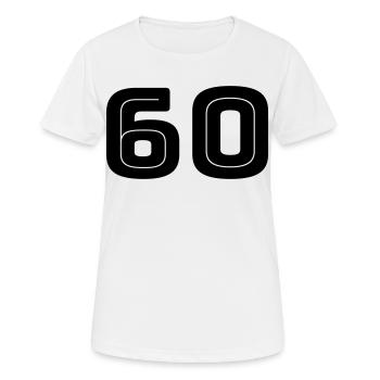 Zahl 60 - Geburtstag - Trikotnummer - Frauen T-Shirt atmungsaktiv - Weiß - Vorne - AI Model Female 172 dark (172cm)