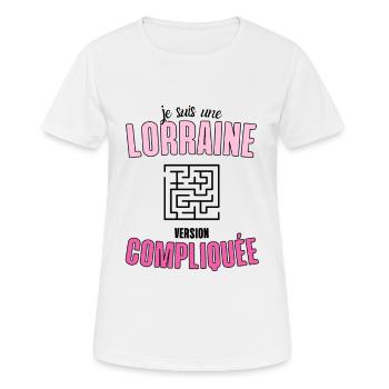 Cadeau Humour Femme Lorraine compliquée - T-shirt respirant Femme - blanc - Devant - AI Model Female 172 dark (172cm)