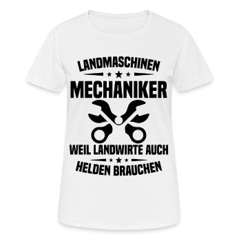 Mécanicien en machines agricoles Tracteur - T-shirt respirant Femme - blanc - Devant - AI Model Female 172 dark (172cm)