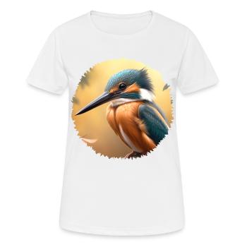 Die farbenfrohen Eisvögel leben an klaren Flüssen - Frauen T-Shirt atmungsaktiv - Weiß - Vorne - AI Model Female 172 dark (172cm)