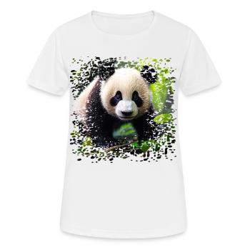 Pandas leben in den Bergwäldern Zentralchinas - Frauen T-Shirt atmungsaktiv - Weiß - Vorne - AI Model Female 172 dark (172cm)