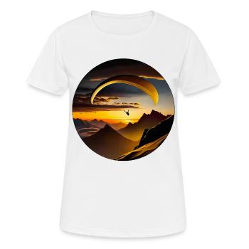 Paragliding in the mountains - Women's Breathable T-Shirt - white - Front - AI Model Female 172 dark (172cm)