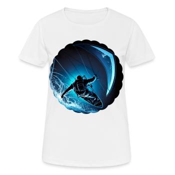 Kitesurfen erfordert Geschick und Ausdauer - Frauen T-Shirt atmungsaktiv - Weiß - Vorne - AI Model Female 172 dark (172cm)