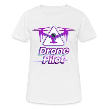 Drone Pilot Drone Pilot Drone Cadeau - T-shirt respirant Femme - blanc - Devant - AI Model Female 172 dark (172cm)