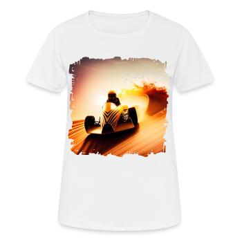 Bei Go-Kart-Rennen zählt Geschwindigkeit - Frauen T-Shirt atmungsaktiv - Weiß - Vorne - AI Model Female 172 dark (172cm)