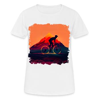 Rennradfahren ist für viele eine Leidenschaft - Frauen T-Shirt atmungsaktiv - Weiß - Vorne - AI Model Female 172 dark (172cm)